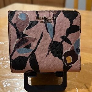 Kate Spade Black and Pink Floral Wallet
